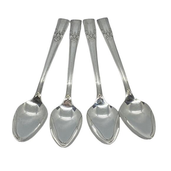 Wm. A Rogers Other - 1940 Wm A Rogers Artistic Pattern Four Teaspoons Heavy Silver Plate No Monogram
